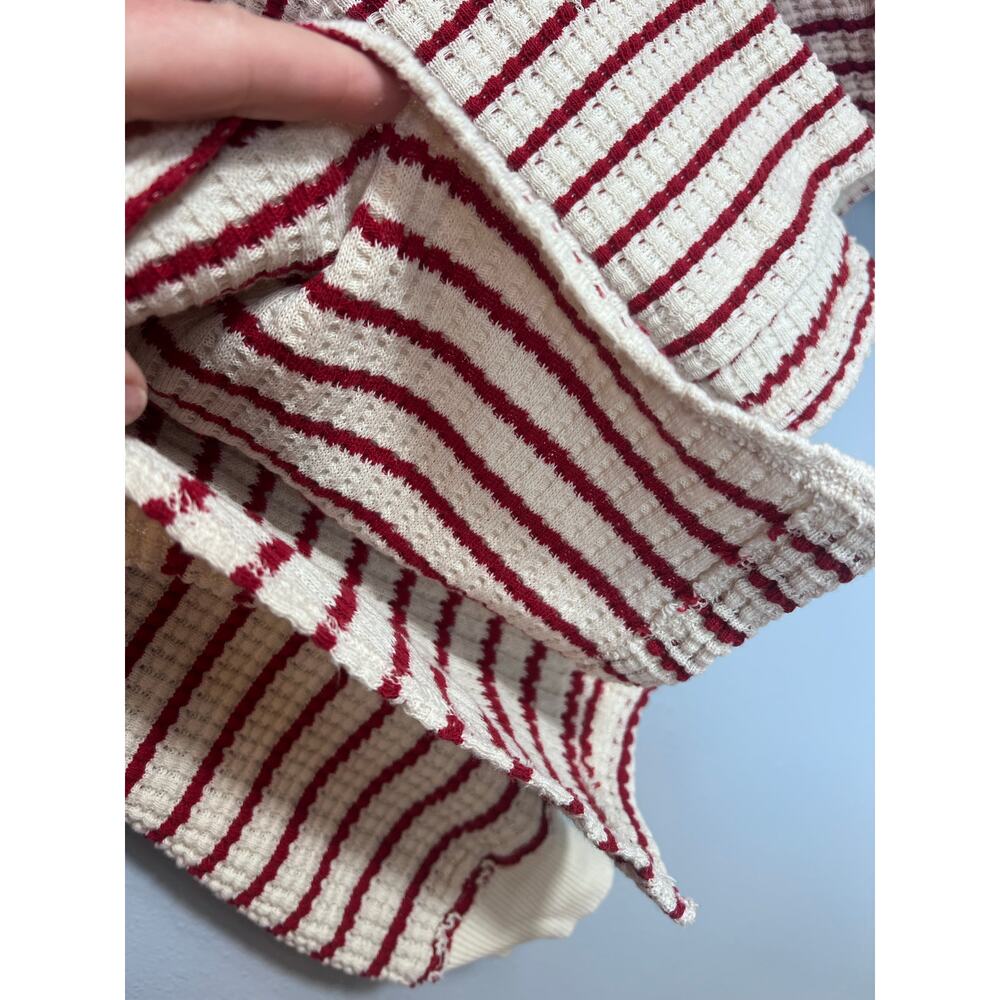 American Eagle Oversized Slouchy Waffle Knit Ribbed Striped Pullover Soft Cozy - Picture 7 of 10